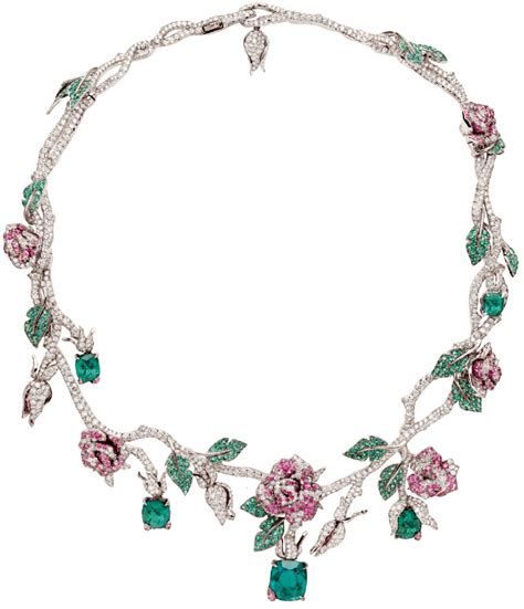 dior rose jewelry|dior flower necklace.